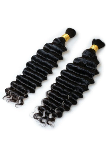 Deep Wave Bulk Hair For Braiding Natural Black