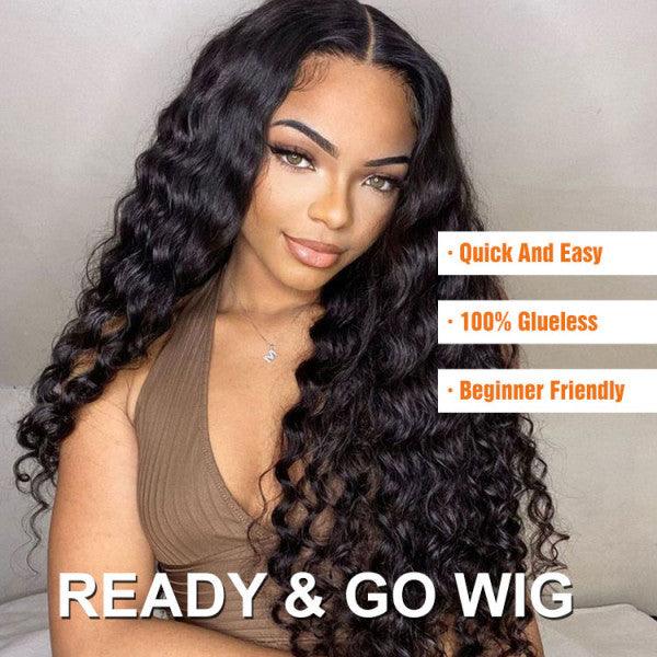Ready And Go Wig-Loose Deep Wave HD Glueless Lace Closure Human Hair Wigs Pre Cut