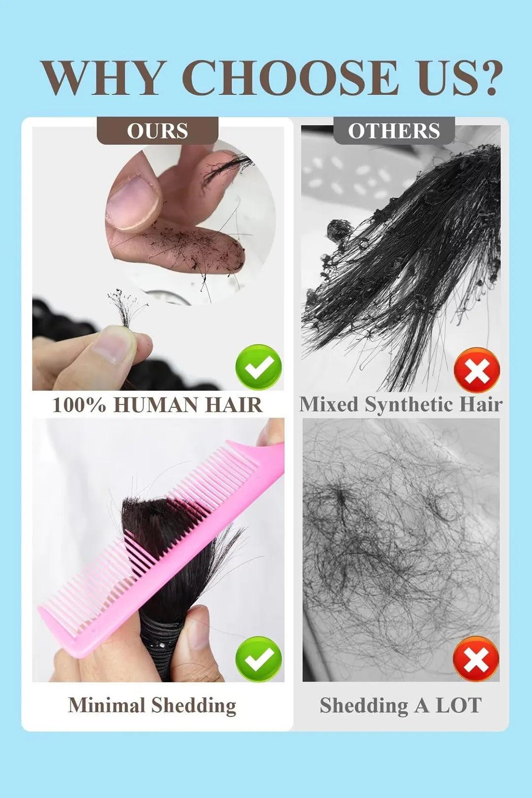 Deep Wave Bulk Hair For Braiding Natural Black